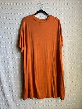 Lucy & Yak Modal Blend Short Sleeve Shift Dress Sz L Orange